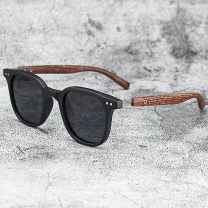 for Sunglasses Men Women Retro Wood Grain Polarized UV Protection Outdoor Shades