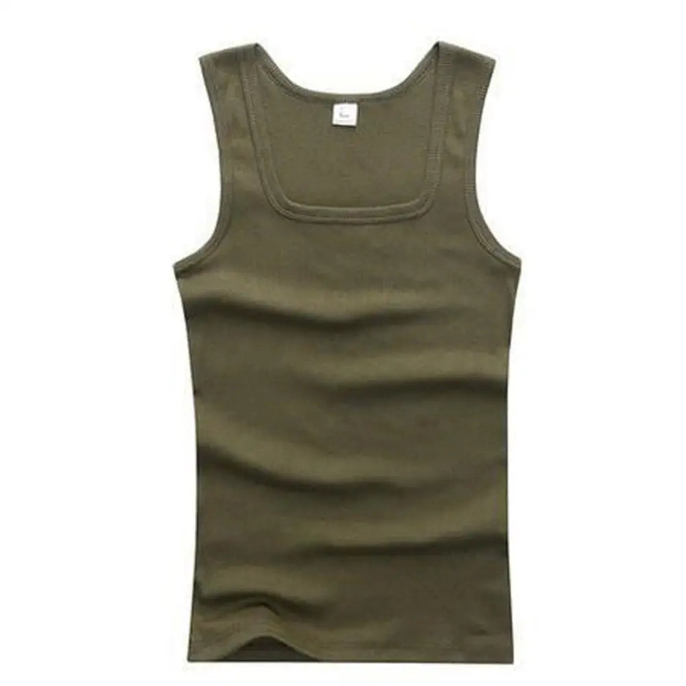 slash neck, casual fit, solid, summer knit vest – Breathable men's cotton tank top