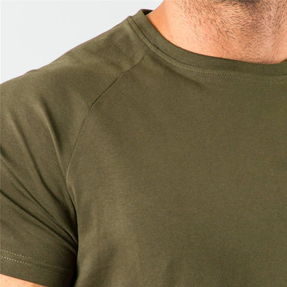 short sleeve, cotton blend, for workout & casual wear – Breathable slim fit men's gym t-shirt