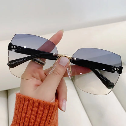 Fashionable Korean Sunglasses for Women - Anti-UV Big Face Tawny Round Glasses