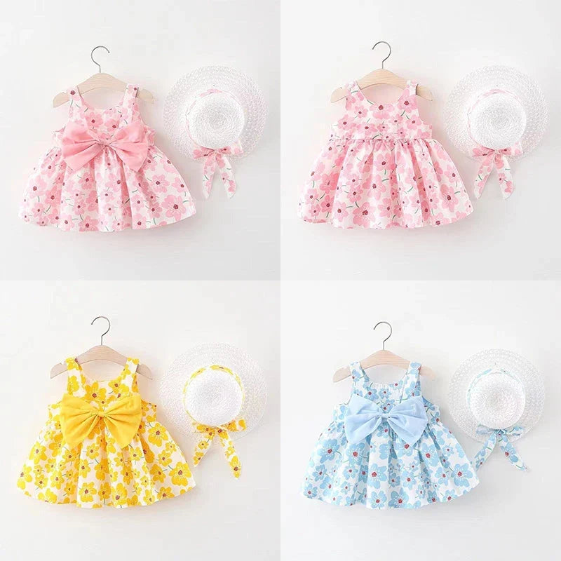floral a-line, flowy cotton-polyester, for summer beach party – Plush baby girl dress