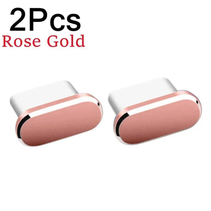 Type-C Metal Charging Port Dust Plugs - 2Pcs iPhone Accessories, Dust & Liquid Protection