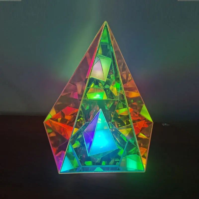 Night LED Light USB Dimmable Pyramid Lamp Ambient Bedroom Decor Fall 2025 Mood Lighting Gift