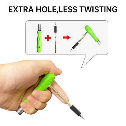 Precision2025 Edition Screwdriver Kit 32-In-1 Magnetic Bits Repair Device Kit For Phones And Tablets Green Handle Back To School