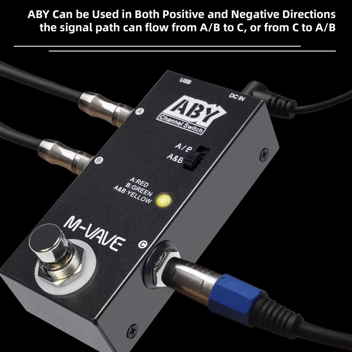 True Bypass AB Box Mini Guitar Bass Channel Switch 2026 – M-VAVE ABY Line Selector Pedal