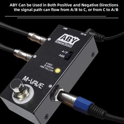 True Bypass AB Box Mini Guitar Bass Channel Switch 2026 – M-VAVE ABY Line Selector Pedal