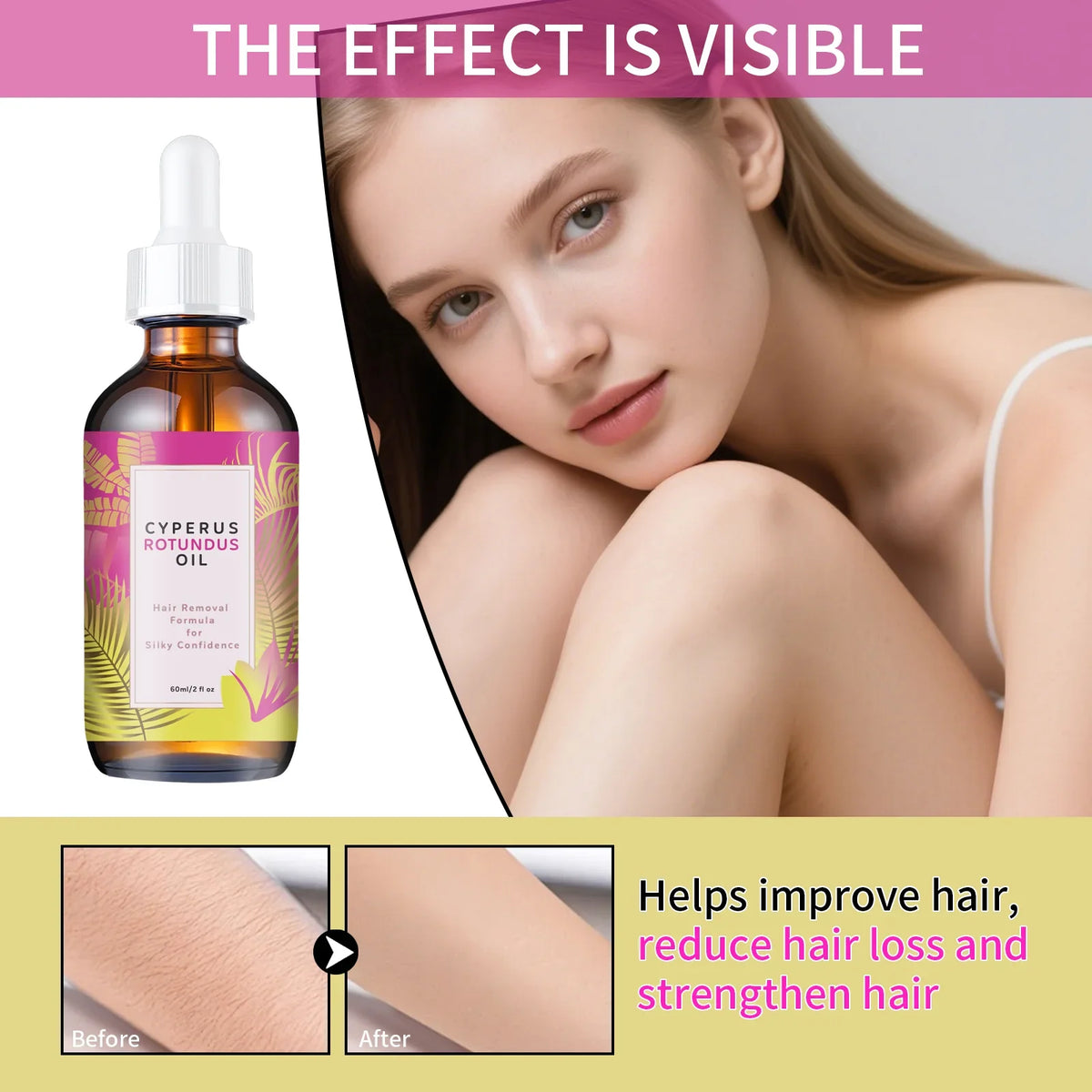 Hair2026 Edition Removal Oil 60ml Organic Jojoba Almond Oil For All Skin Types Long Lasting Smooth Skin TikTok Viral Fall