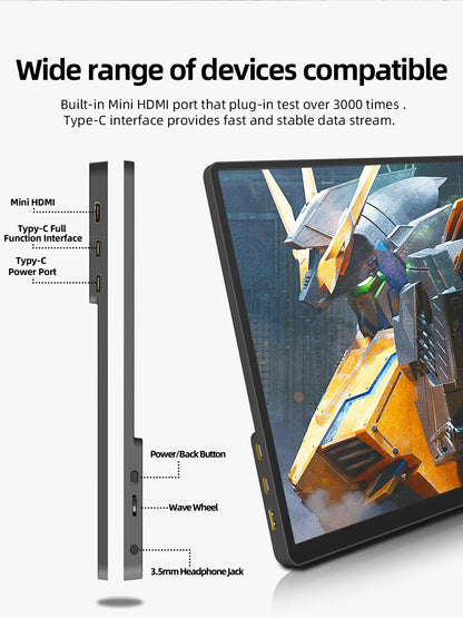 2K Travel-Friendly Monitor 14 Inch Touch HDR 60Hz Gaming Display