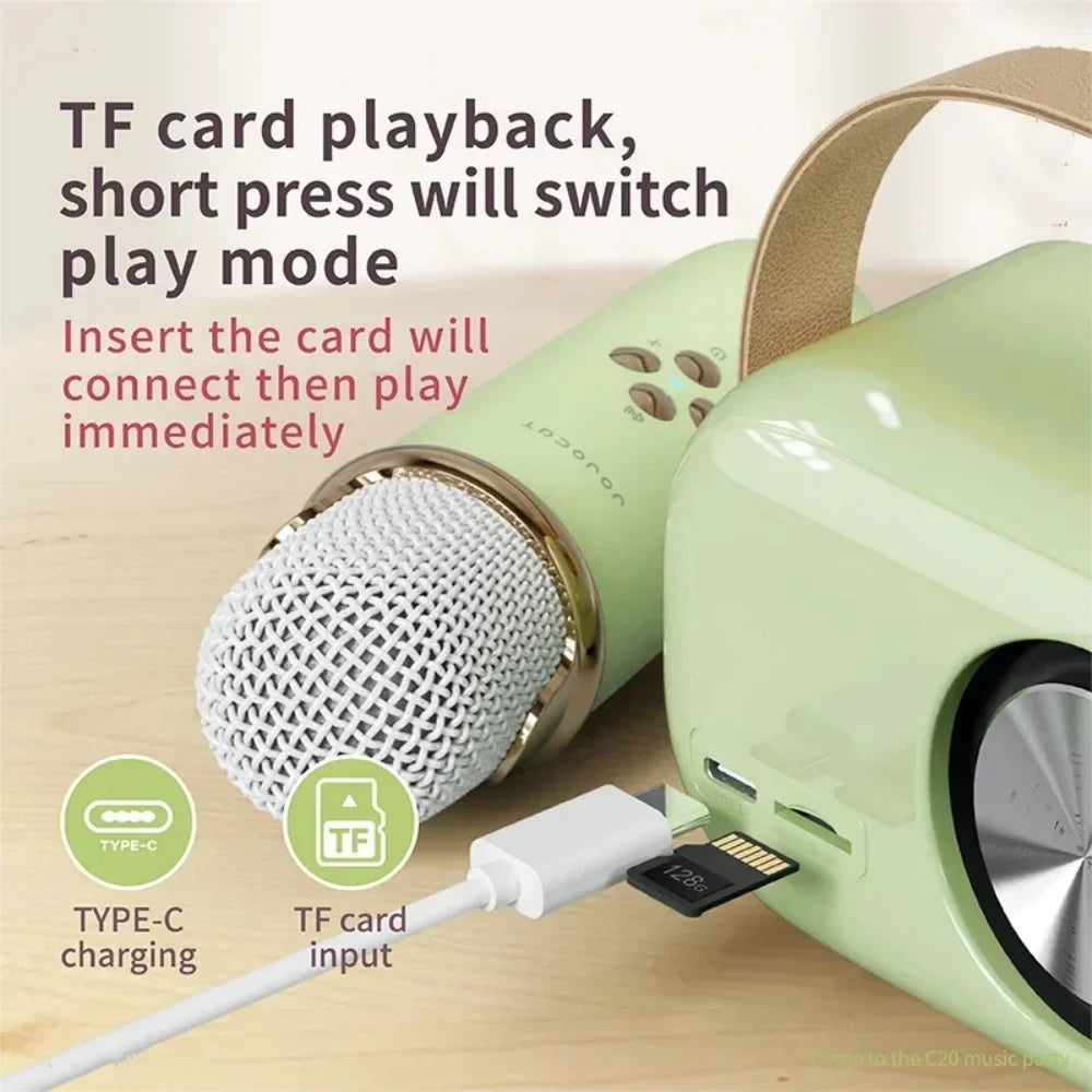 Karaoke Travel-Friendly Bluetooth Speaker With Microphone Mini FM Radio Back To School 2025 Gift Idea
