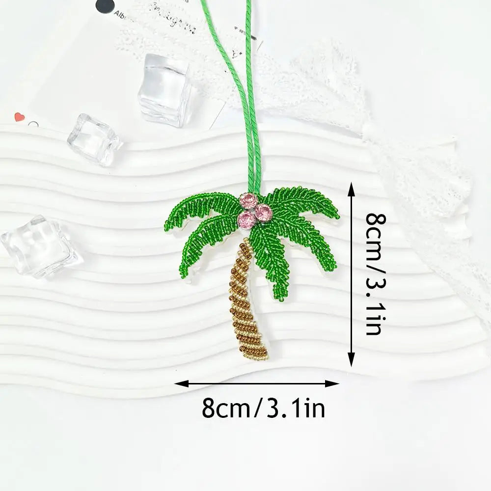 Tree Coconut Sequin Patch Keyring Bag Pendant Handmade