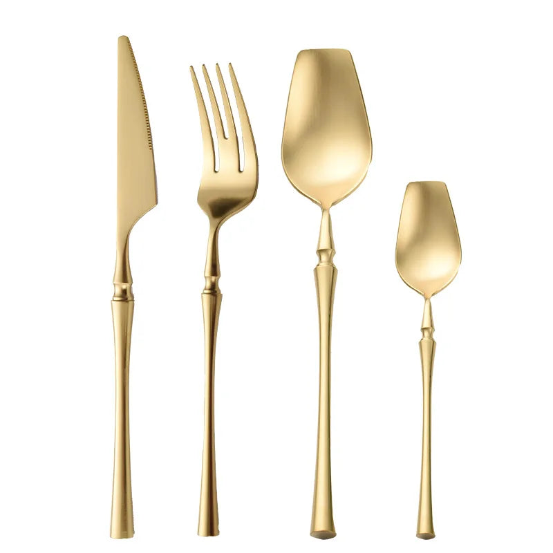 Stainless Steel 18/10  Cutlery Kit - Glossy Silver Dinnerware, Matte 304 Tableware for Gifts