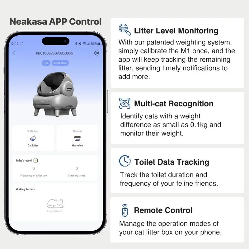 Cat Smart Litter Box App Controlled Automatic Self Cleaning Fall 2025 TikTok Viral Low Noise Odor Reduction