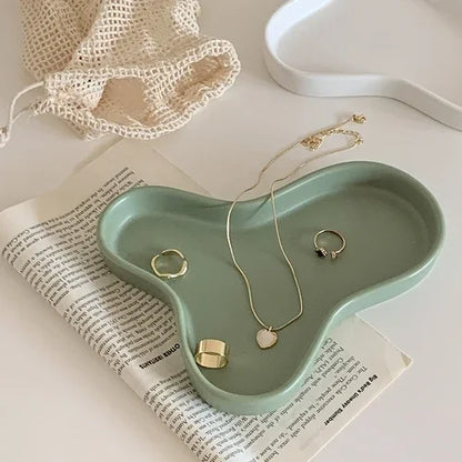 Ceramic Cloud Plate Minimalist Decorative Tray Fall 2025 Household Decor Multipurpose Jewelry And Snack Dish