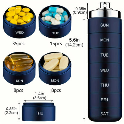Water-Resistant, Stackable, Summer Travel 2026 – Pill Organizer Metal Travel Pill Box Kit