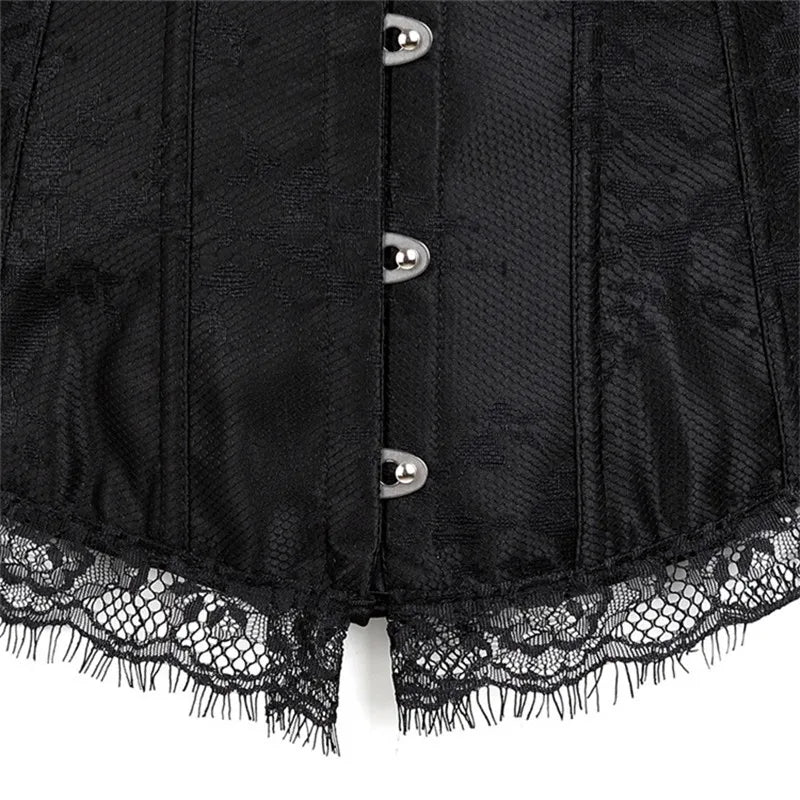 Women's Supportive Corset Top - Off Shoulder, Lace Satin
