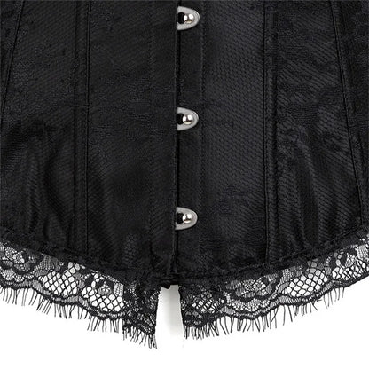 Women's Supportive Corset Top - Off Shoulder, Lace Satin