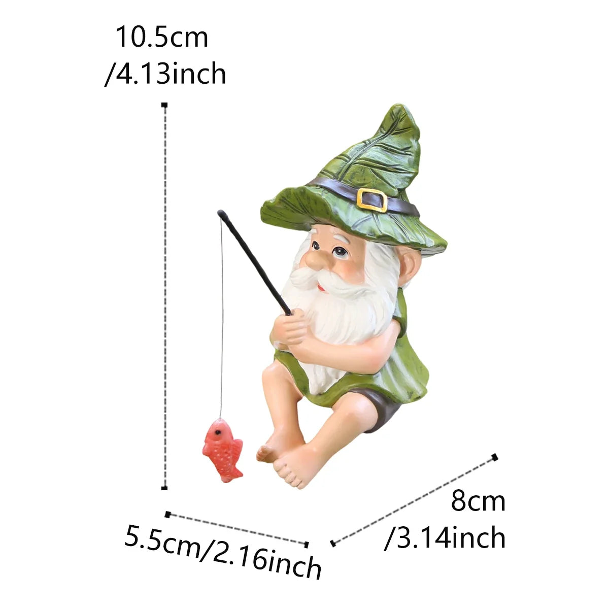 Gnome Garden Fishing Statue Resin Outdoor Ornament Saint Patrick's Day Garden Decor 2026 Whimsical Outdoor Gift Idea