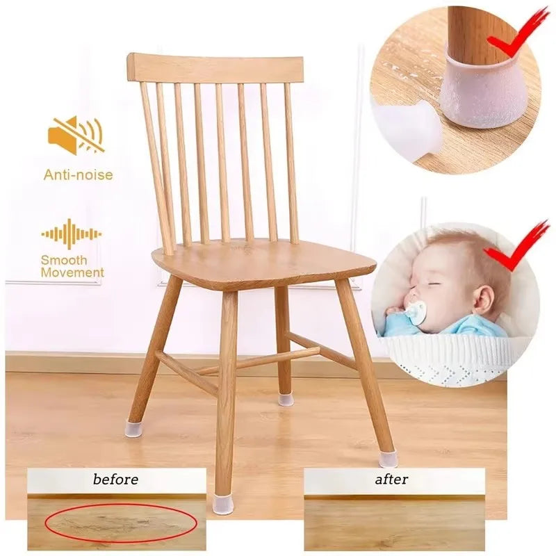 Floor Protectors Chair Feet Leveling Mat 2026 – Silicone Anti-Slip Furniture Leg Pads 16-Pack