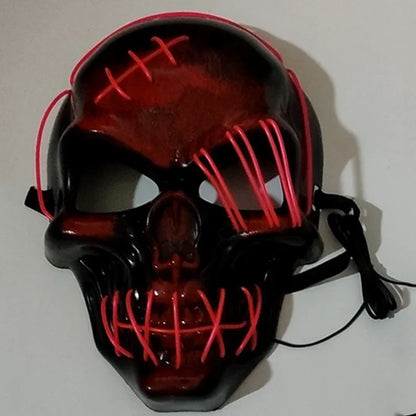 Glowing LED Skull Mask Full Face Halloween 2025 Cosplay