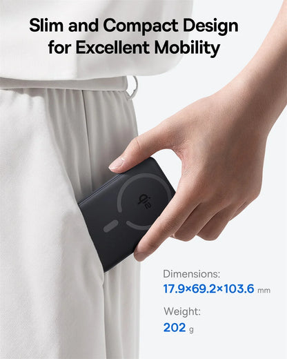 15W Cordless & 22.5W USB-C Charging for iPhone & Samsung 2026 – Qi2 Magnetic Power Bank 10000mAh