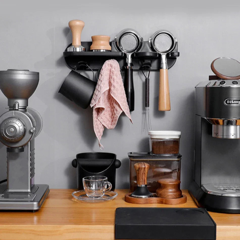 Wall Portafilter Rack Self Adhesive Espresso Holder Fits 51mm 54mm 58mm Coffee Setup Fall 2025 Space Saving Organizer