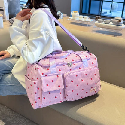 Travel Corduroy Tote Bag Large Capacity Carry On With Shoe Compartment Summer Travel 2026 Duffle