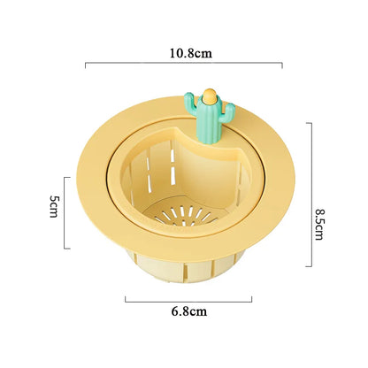 Sink Kitchen Drain Strainer With Handle Cactus Design ABS Plastic Waste Filter Eco Friendly 2026 Gift