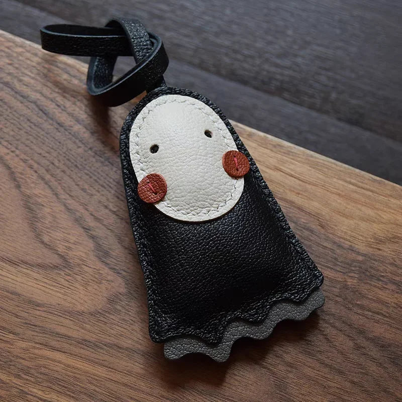 Bag Leather Charm No Face Keychain Black Cozy Cute Gift