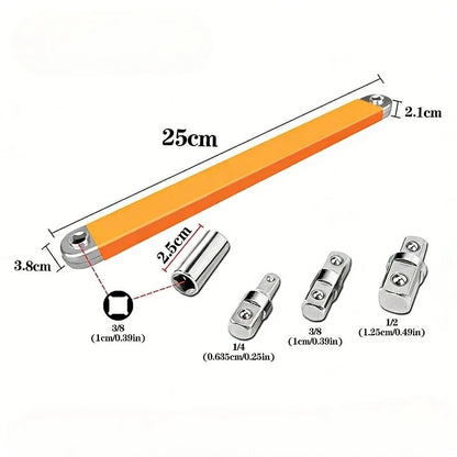 Two-Way Impact Socket Ratchet Vehicle Hand Device 2026 – Travel-Friendly Offset Extension Wrench 4-Adapter Kit