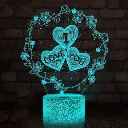 Illusion 3D Heart Lamp - USB LED Night Light, An Ideal Valentine's Day Gift