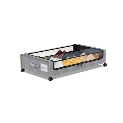 Storage Underbed Container With Wheels And Lid Pull Out Organizer Dorm Bedroom Back To School 2025 Space Saving