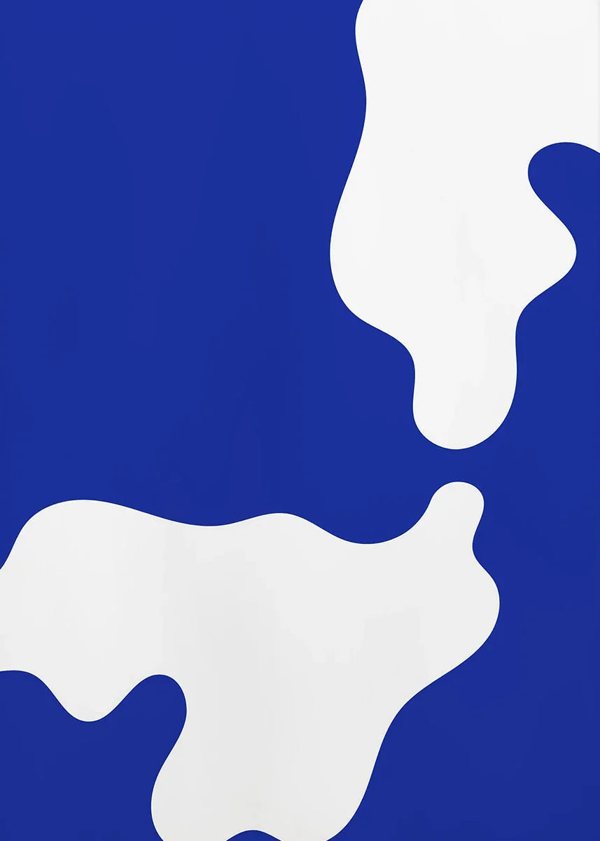 Klein Blue Abstract Canvas Wall Art Vertical Contemporary Print
