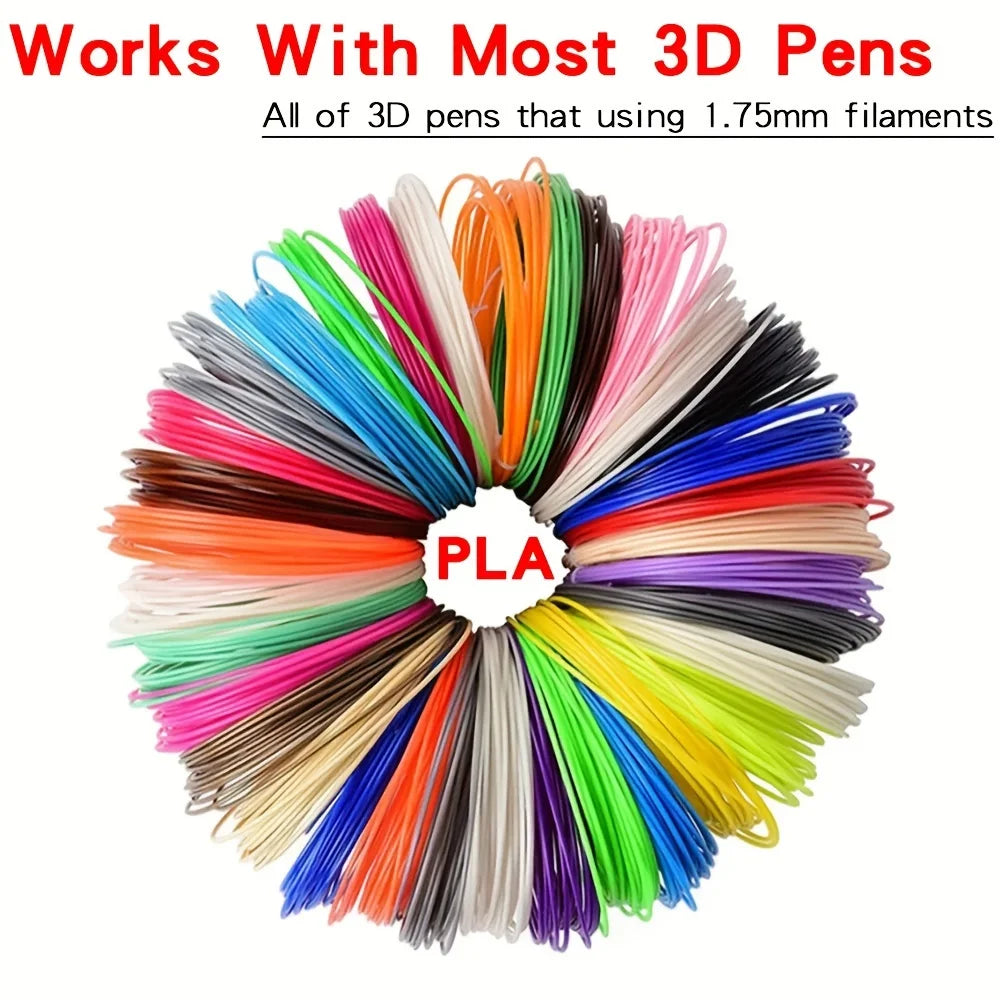 Colors 32 3D Pen Filament 1.75mm PLA, 320 Feet Total for Art Projects