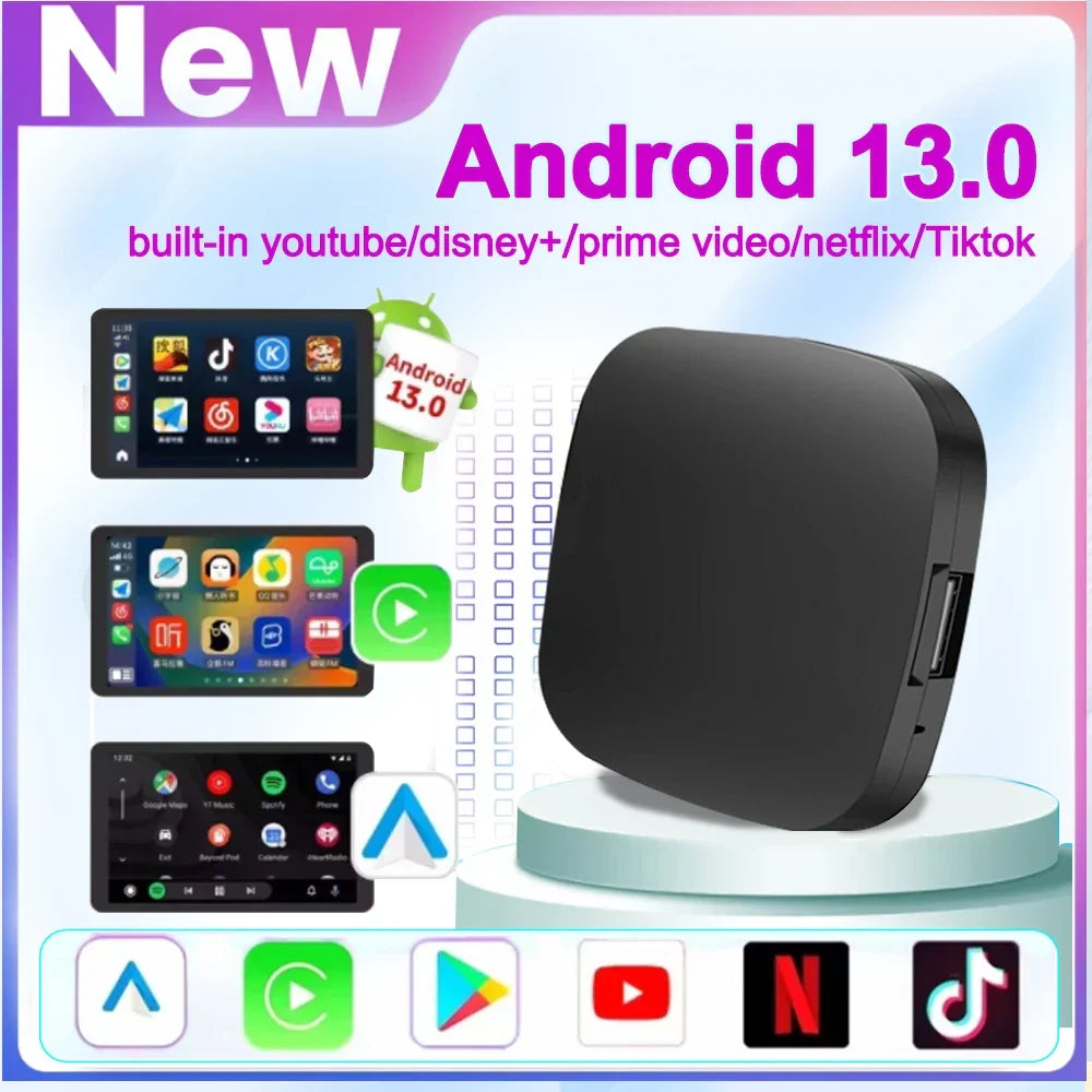 Android TV Box CarPlay AI Cordless BuiltIn Play Store Android Auto YouTube Netflix Fall 2025 Trend Gift