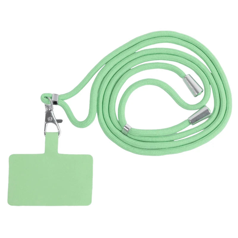 Flexible Detachable Phone Lanyard with Card Holder & Carabiner - 13 Colors, Nylon Strap Accessory