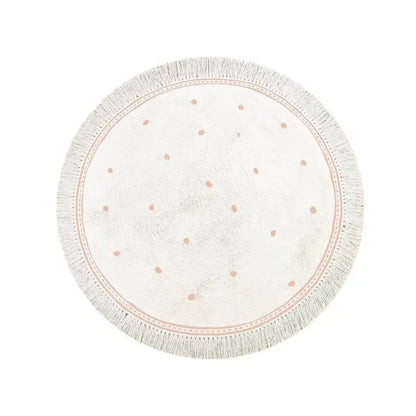 Round Fluffy Rug Tassel Nursery Play Mat Cozy Fall 2025 Plush Circle Bedroom Rug Plush Play Surface