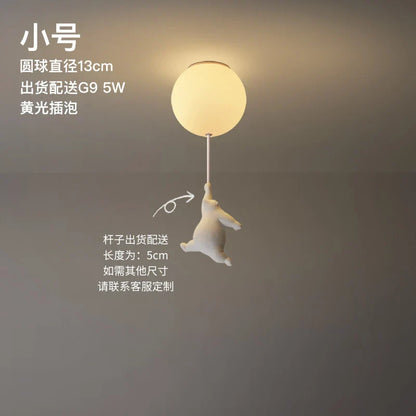 Ceiling LED Light Warm Cartoon Bear Design Kids Bedroom Ceiling Lamp Fall 2025 Cozy Nightlight Decor