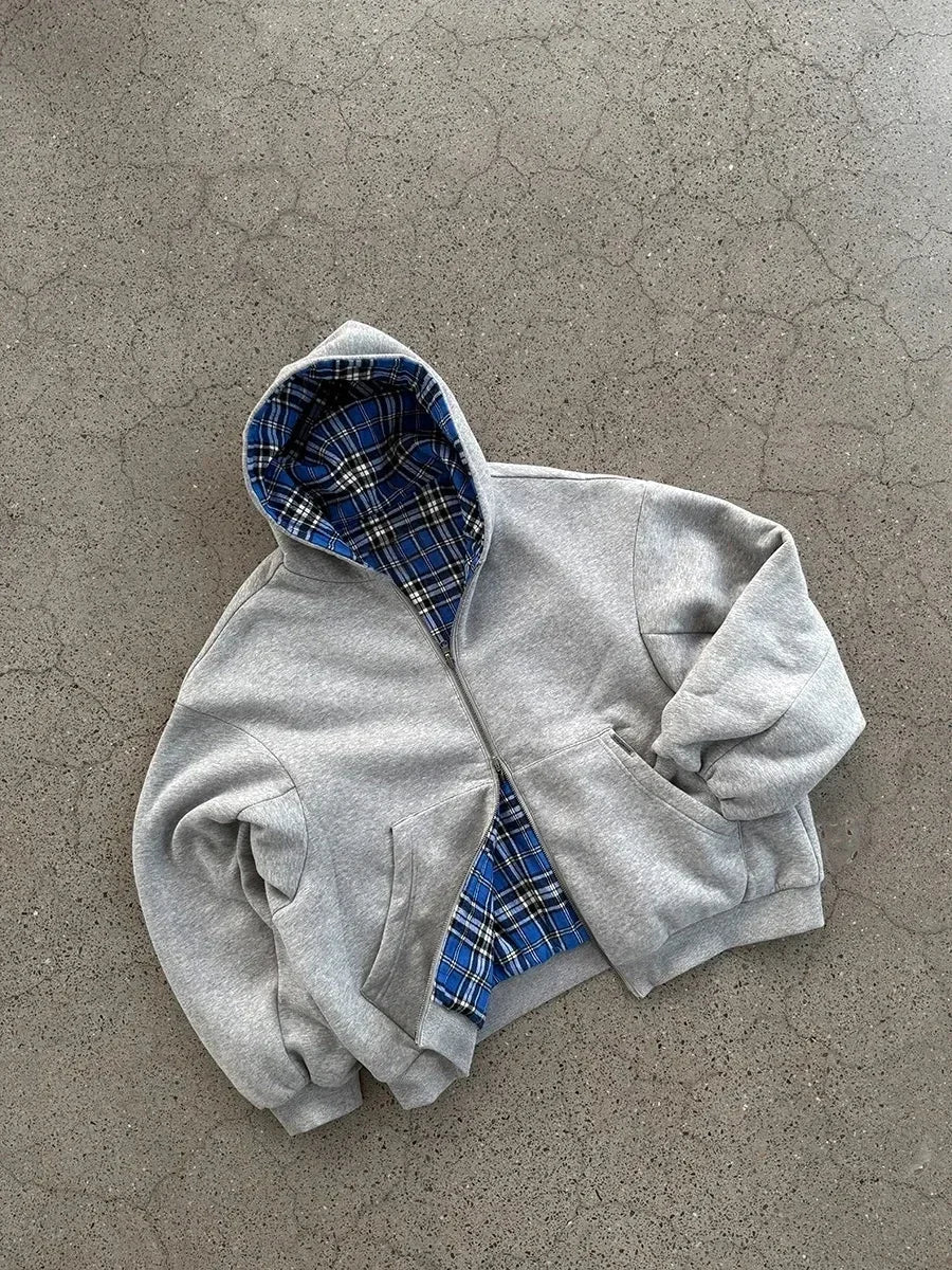 Cozy Oversized Women's Zip Hoodie - Boxy Cut, Cotton