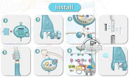 Baby Musical Mobile Projection Remote Newborn Sensory Toys