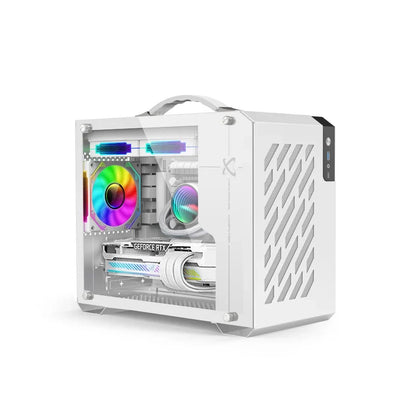 Mini ITX Case Glass Side 240mm Watercooling Travel-Friendly