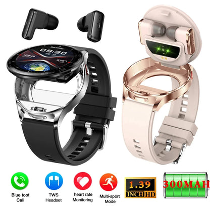 Smartwatch2026 Edition With TWS Earbuds 1.39 Inch Touch Screen Heart Rate Monitor Multi Sport Mode 300mAh Battery Fall