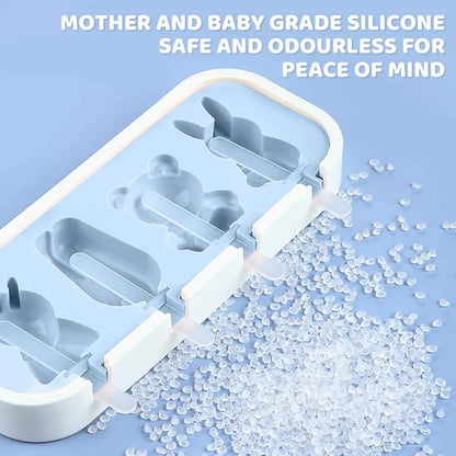 Silicone Mini Popsicle Molds Kit for Kids, BPA Free Reusable Ice Pop Maker, Simple Release and Dishwasher Safe