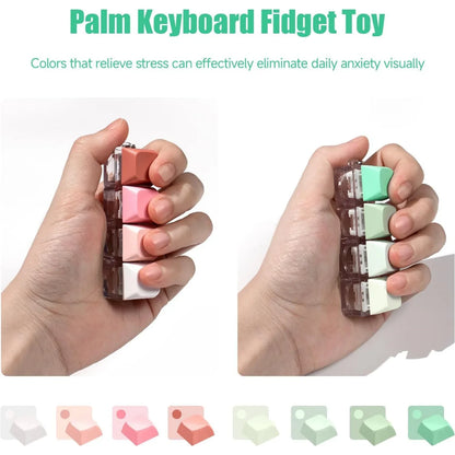 Fidget Keyboard Toy LED Keychain 4 In 1 Stress Relief