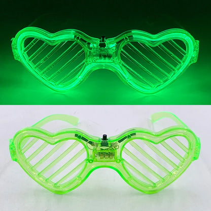 Up Light LED Glasses - 5 Colors Heart Shape Glow Party Supplies for Kids and Adults
