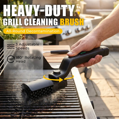 Motor-Driven Grill Brush Cordless 3 Speed 2600mAh Battery-Powered With Flexible Angle For Summer BBQ Cleaning Gift