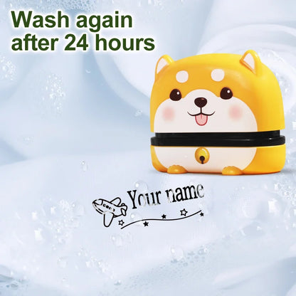 Customized Name Stamp Kit - Engraved Water-Resistant Baby Name Seal, Great Kindergarten Gift