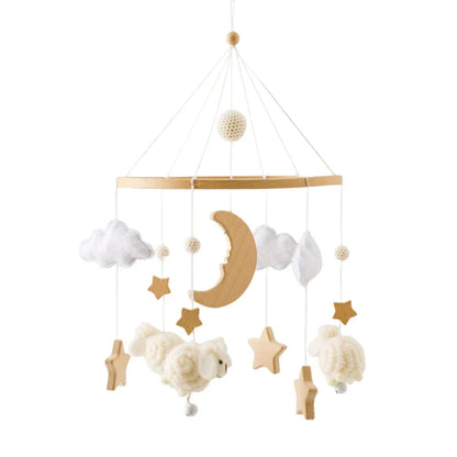 Crib Wooden Mobile Bracket Newborn Sensory Toys Soothing