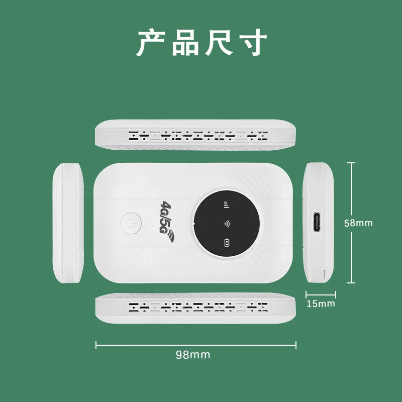 Portable2026 Edition WiFi Router Travel Hotspot High Speed Compatible With 4G/5G SIM Card Required Back to School