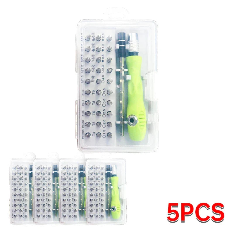 Precision2025 Edition Screwdriver Kit 32-In-1 Magnetic Bits Repair Device Kit For Phones And Tablets Green Handle Back To School