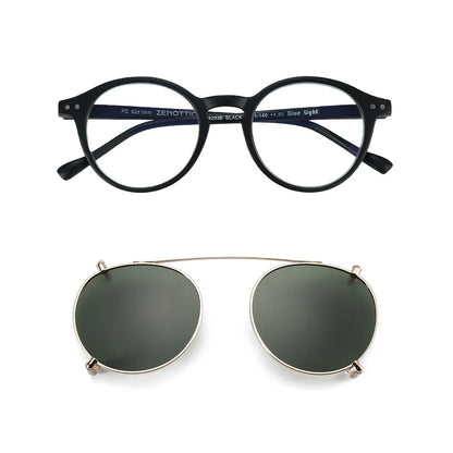 Clip2026 Edition On Sunglasses Retro Round Frames Anti Blue Light Polarizing Clip Ons Summer